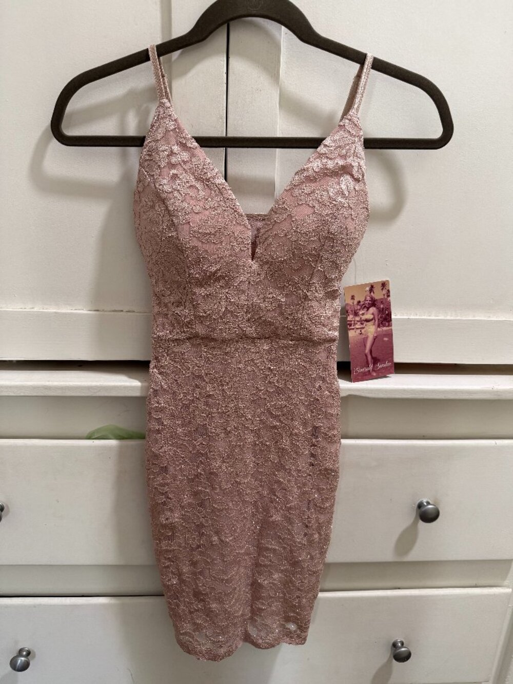 Emerald Sundae Dress XS lace mini corset back NWT